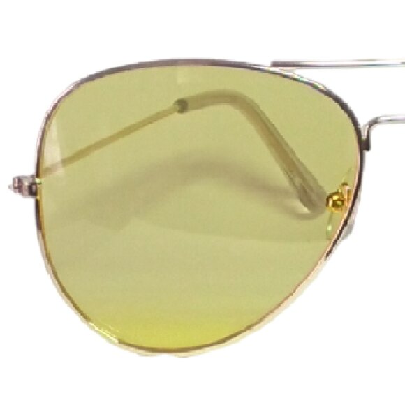 Unisex Ultraviolet Driving Yellow Aviator Sunglasses - Picture 2 of 6